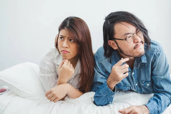 Asiática Pareja Tiene Infeliz Problema Con Amante Mala Relación Concepto —  Fotos de Stock