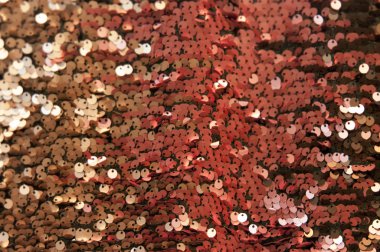 Sıcak turuncu kırmızımsı degrade renk payetli doku