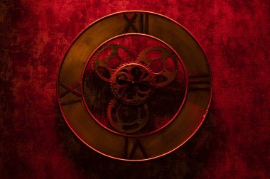 Görünür ve kırmızı ortam aydınlatma metal duvar saati