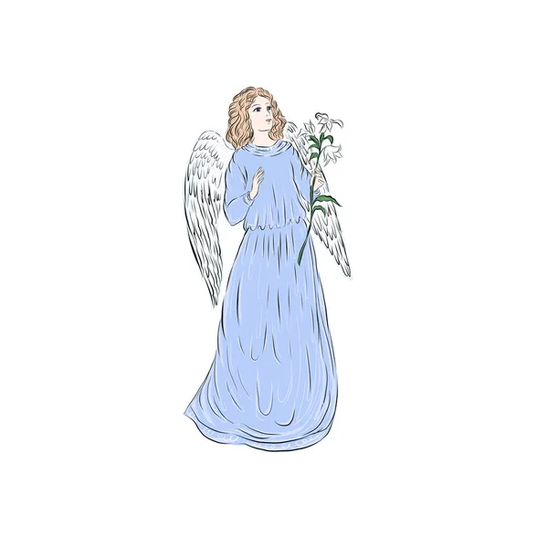 Mon Ange Religion Figure Humaine Avec Des Ailes Symbole Divin — Image vectorielle