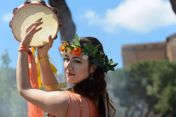 Roma Itália Abril 2017 Representação Dos Antigos Romanos Aniversário Roma Imagem De Stock