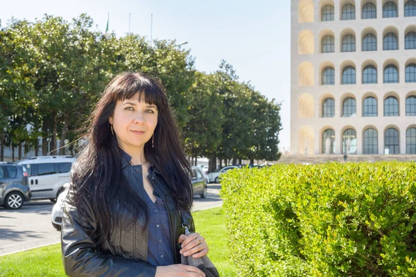 Retrato Una Niña Ucraniana Visitando Roma Palacio Civilización Trabajo Como — Foto de Stock