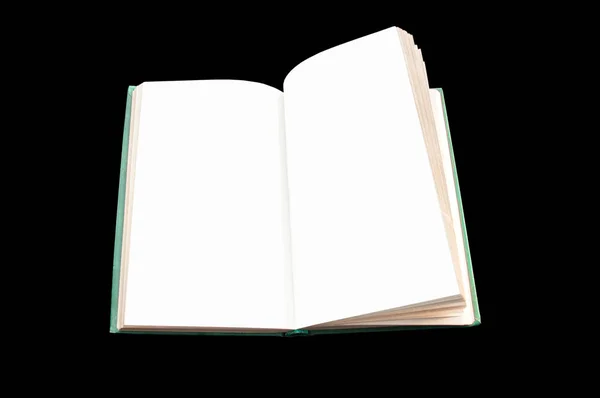 Modelem Otevřená Kniha Izolovaná Černém Pozadí — Stock fotografie