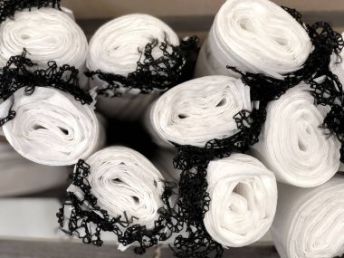 İnşaat enkaz yakın çekim için beyaz Çantalar.