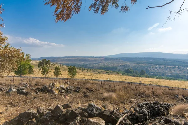 Vue Sur Vallée Hula Haute Galilée Vue Depuis Belvédère Gadot — Photo