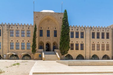 Haifa, İsrail - 09 Haziran 2018: tarihi Technion (şimdi bir Ulusal Bilim Müzesi), bina Hadar Hacarmel mahallede, Haifa, İsrail