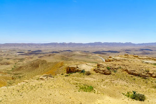 Paisagem Hamakhtesh Hagadol Grande Cratera Uma Forma Geológica Erosional Deserto — Fotografia de Stock