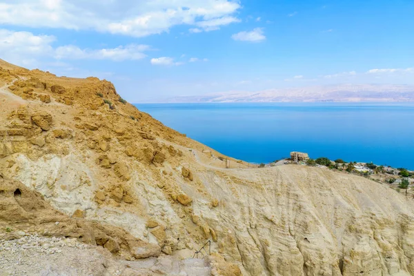 Krajobraz Pustynny Morza Martwego Południowym Izraelu Rezerwat Przyrody Ein Gedi — Zdjęcie stockowe