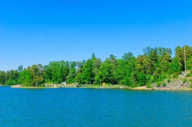 Görünüm Paloluoto sahil Adası, Helsinki, Finlandiya