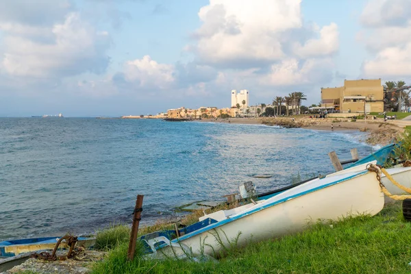 View Boats Bat Galim Beach Promenade Haifa Israel — Stock Photo, Image