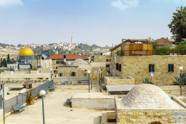 以色列耶路撒冷 2018年10月19日 屋顶景观 与寺庙山和其他古迹 在旧城耶路撒冷 以色列 — 图库照片