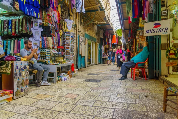 Jerusalem Israel Oktober 2018 Marktszene Der Altstadt Mit Einheimischen Und — Stockfoto