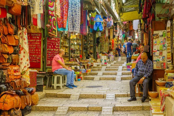 Jerusalem Israel October 2018 Market Scene Old City Locals Visitors — Stock Photo, Image