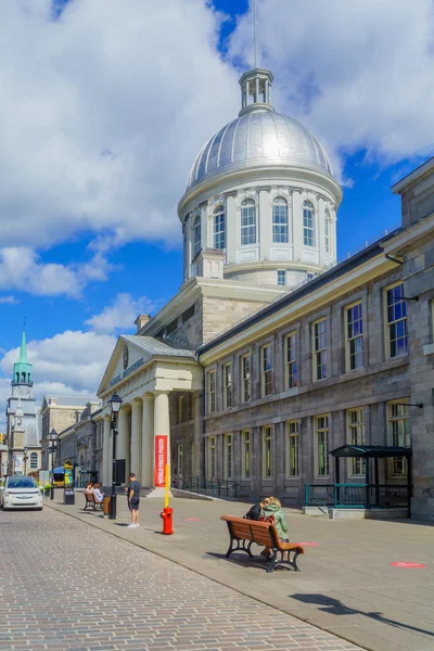 Montreal Canada September 2018 View Bonsecours Market Building Locals Visitors — Stock Photo, Image