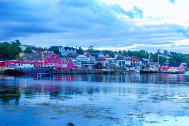 Lunenburg, Kanada - 20 Eylül 2018: Görünüm waterfront ve tarihi kent Lunenburg, Nova Scotia, Kanada bağlantı noktası