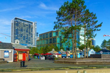 Halifax, Kanada - 23 Eylül 2018: Liman ve şehir binaları, Halifax, Nova Scotia, Kanada görünümünü