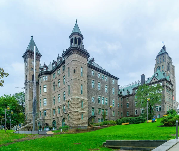 Quebec City Kanada Září 2018 Pohled Radnice Budova Návštěvníkem Quebec — Stock fotografie