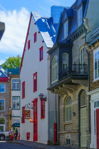 Quebec City Canada September 2018 Scène Van Oude Stad Met — Stockfoto