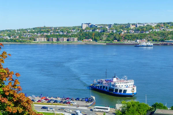 Quebec City Kanada Září 2018 Pohled Trajektové Dopravy Řece Svatého — Stock fotografie