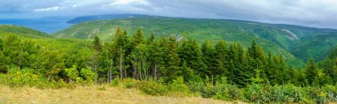 Cape Breton Highlands Milli Parkı, Nova Scotia, Kanada (yakın çok iyi Bay), panoramik manzara