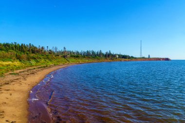 Peyzaj ve cape Egmont, Prince Edward Island, Kanada yılında deniz feneri