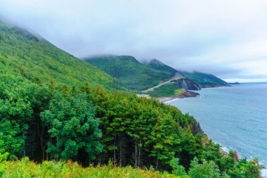 Landscape (near Cap Rouge) along the Cabot Trail, in Cape Breton island, Nova Scotia, Canada clipart