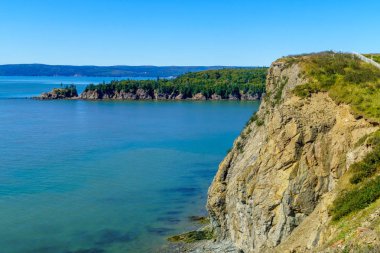 Kıyı ve Cape Enrage, New Brunswick, Kanada kayalıklardan görünümü