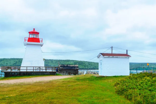 Neils Harbour Lighthouse Cape Breton Island Nova Scotia Canada — Stock Photo, Image