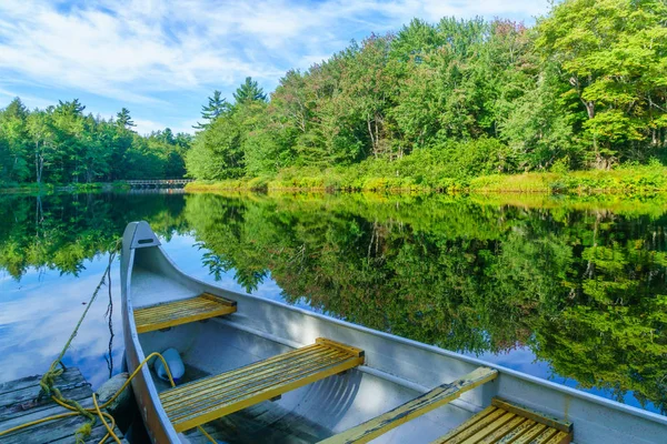 Vista Barco Río Mersey Parque Nacional Kejimkujik Nueva Escocia Canadá — Foto de Stock