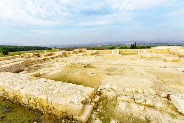 Restos Arqueológicos Parque Nacional Tel Megiddo Norte Israel — Foto de Stock