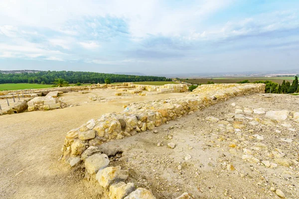 고고학은 Tel Megiddo 공원에 있습니다 이스라엘 — 스톡 사진