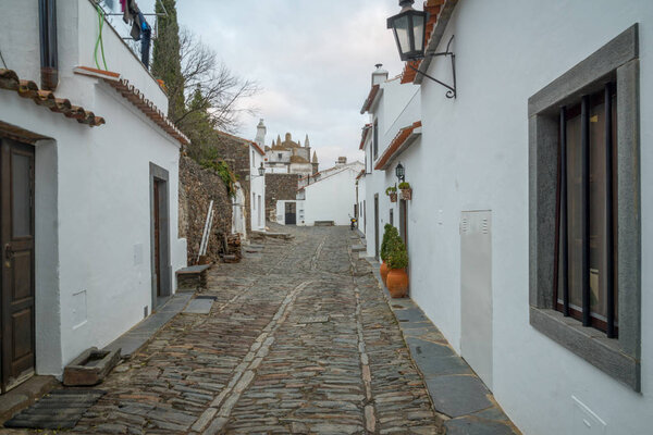 View of an alley in the historic village, in Monsaraz, Portugal