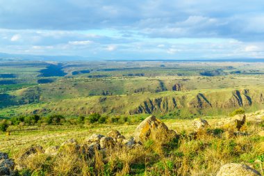 Jordan valley ve Golan Tepeleri, İsrail kuzey yamaçları peyzaj