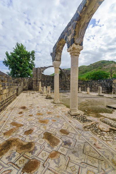 Kursi 이스라엘에서 비잔틴 수도원의 있습니다 Gergesa 돼지의 기적으로 — 스톡 사진