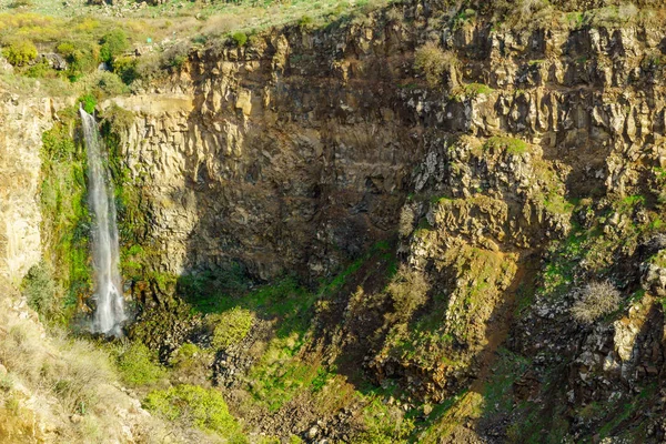 Pohled Gamla Vodopádu Národním Parku Gamla Nejvyšší Pokles Izraeli 51M — Stock fotografie