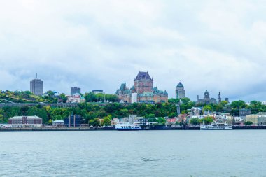 Quebec, Kanada'da Quebec City waterfront ve üst şehir görünümünü