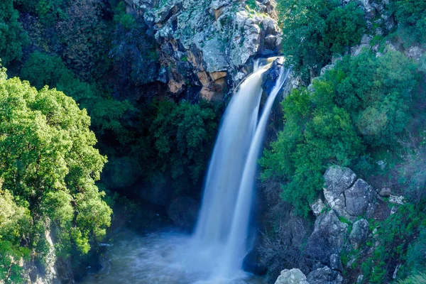 Widok Wodospad Saar Wzgórzach Golan Izrael Morthern — Zdjęcie stockowe