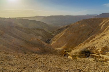 Sde Boker, Negev Çölü, Güney İsrail yakınındaki Nahal Havarim peyzaj