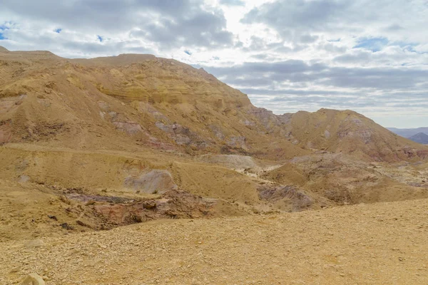 Paisaje Makhtesh Cráter Ramón Desde Monte Ardon Desierto Del Negev — Foto de Stock