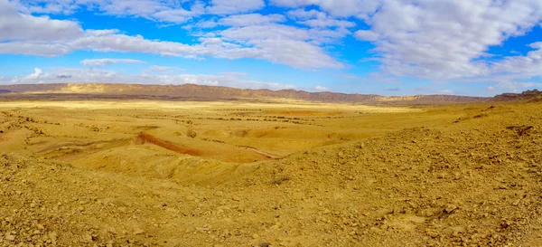 Panoramik Manzara Necef Çölünde Güney Srail Den Montaj Ardon Makhtesh — Stok fotoğraf