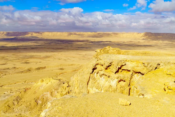 Paisaje Makhtesh Cráter Ramón Desde Monte Ardon Desierto Del Negev — Foto de Stock