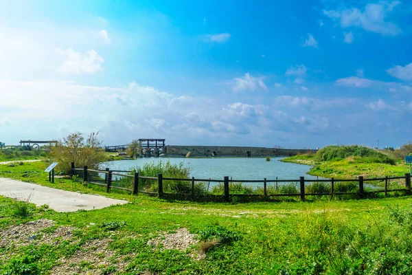 Diga di epoca romana e una piscina, Taninim Stream Nature Reserve — Foto Stock