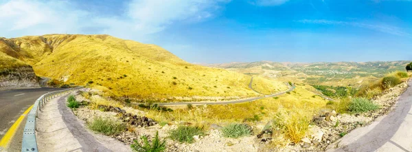 Panorama de los Altos del Golán, y el valle del río Yarmouk — Foto de Stock