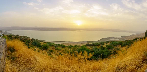 Widokiem na zachód słońca Sea of Galilee — Zdjęcie stockowe