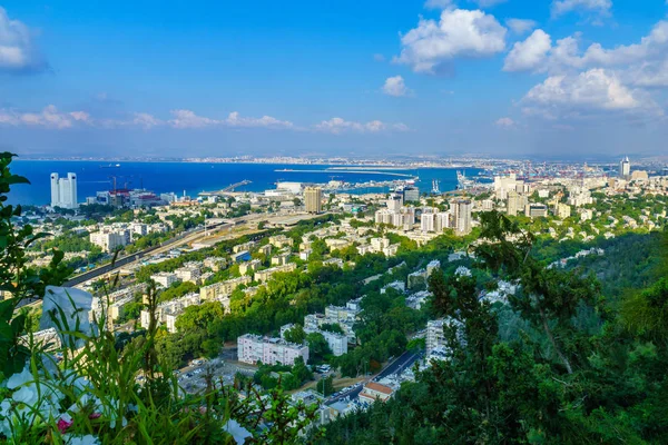 Het centrum en de haven, in Haifa — Stockfoto