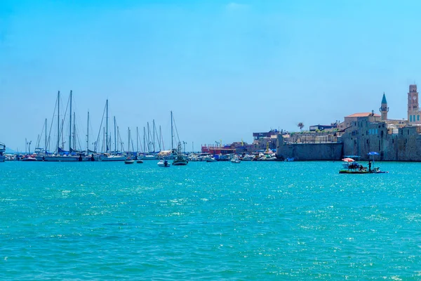 Deniz duvarı ve balıkçı limanı, Acre içinde — Stok fotoğraf