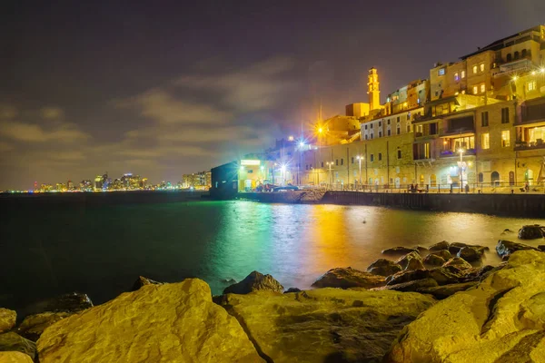 Natt scen i den historiska Jaffa port — Stockfoto