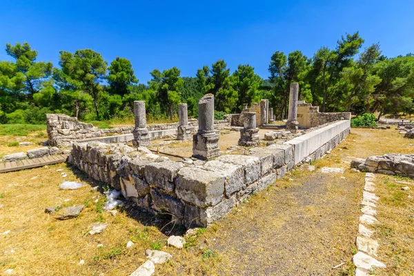 Restos Antiga Sinagoga Naburiya Nevoraya Nabratein Floresta Biriya Galiléia Norte — Fotografia de Stock