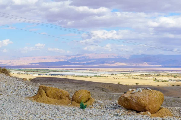 Vidéki Sivatagi Táj Közelében Ein Yahav Arava Sivatag Dél Izrael — Stock Fotó