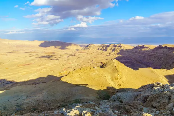 Vista Hamakhtesh Hakatan Pequeño Makhtesh Cráter Desierto Del Néguev Sur — Foto de Stock